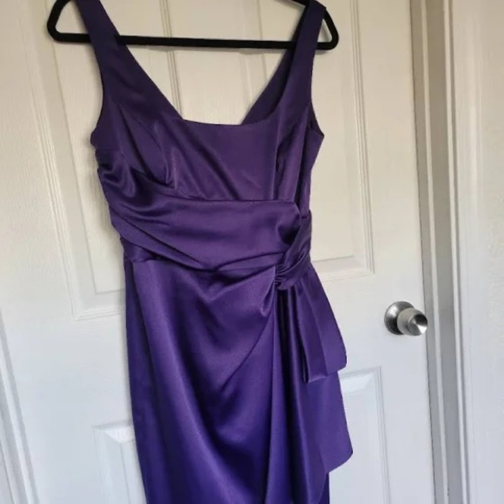 Maggy London Size 12 Royal Purple Dress/Dress That Has A Ruched Front And V-Back